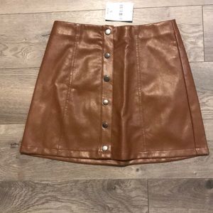 Brown Leather Skirt